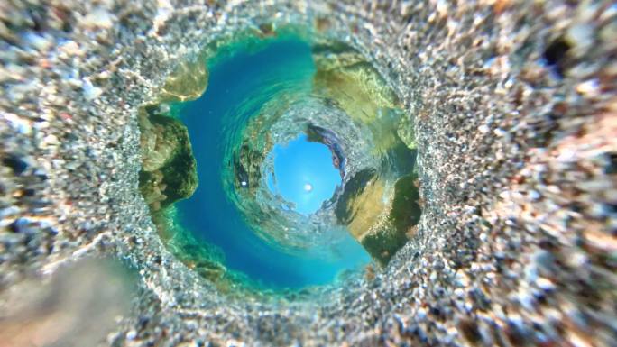 水下，小星球格式穿越隧道海底世界水流波纹