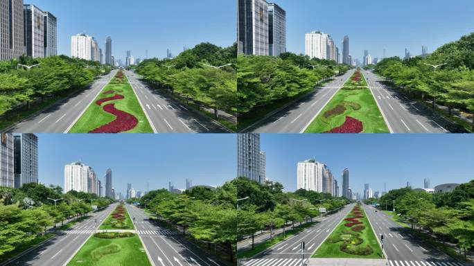 深圳疫情空城深南大道航拍