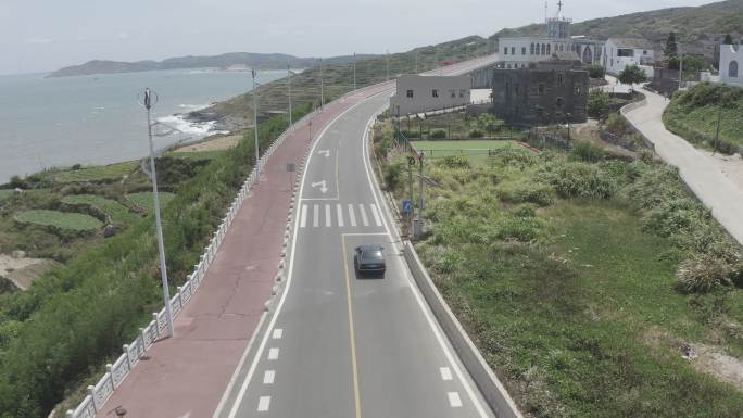 海滨公路 海边车 老车 灰度 4k