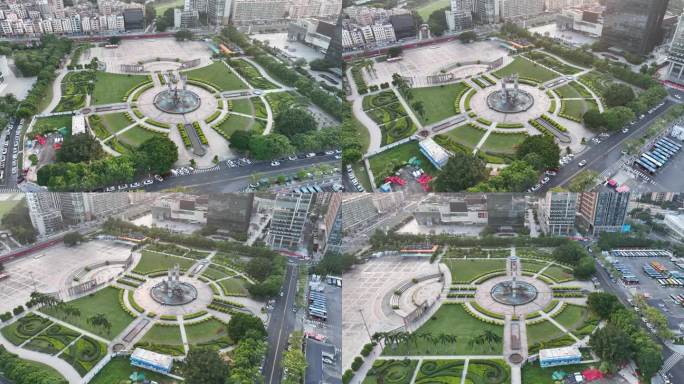 深圳龙华疫情封控龙华广场空景城市航拍