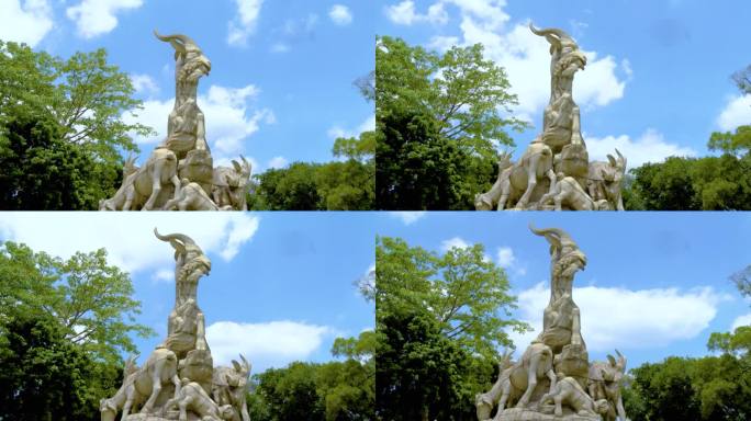 五羊雕像延时  五羊雕像 羊城八景