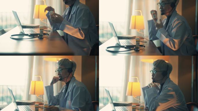 亚洲资深女医生视频聊天在线咨询患者
