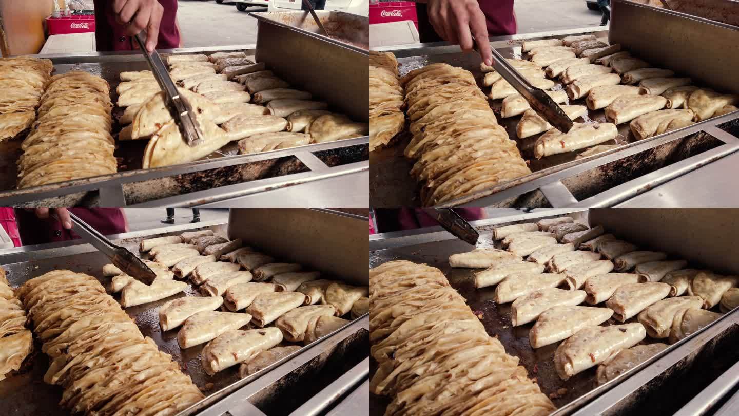 墨西哥古达拉哈拉街头小贩制作墨西哥玉米饼,食品卡车,街头食品,街头玉米饼