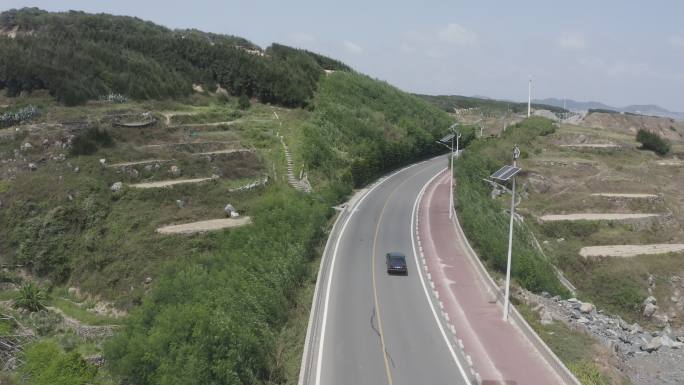 海滨公路 海边车 老车 灰度 4k