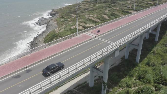 海滨公路 海边车 老车 灰度 4k 环海