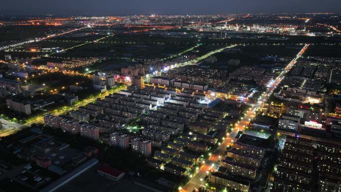 盘锦市盘山县黄昏夜景延时