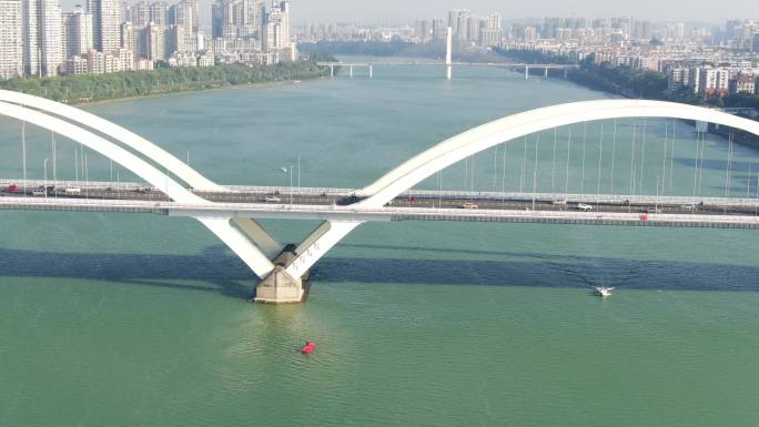 城市航拍柳州广雅大桥 (3)