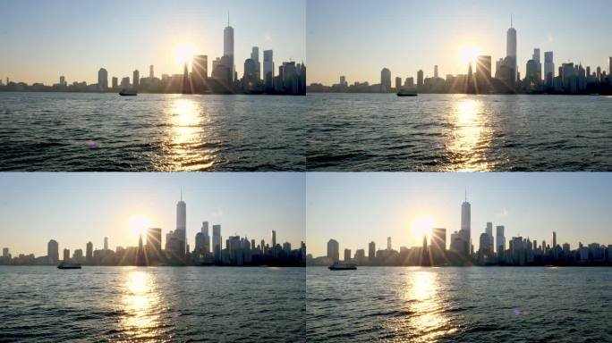 曼哈顿中城天际线、纽约天际线，清晨