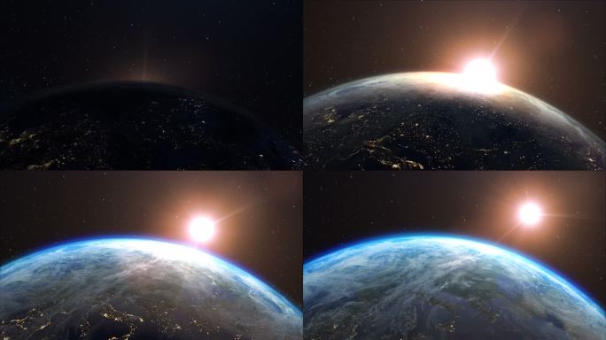 美丽的日出在地球上从太空4k股票视频
