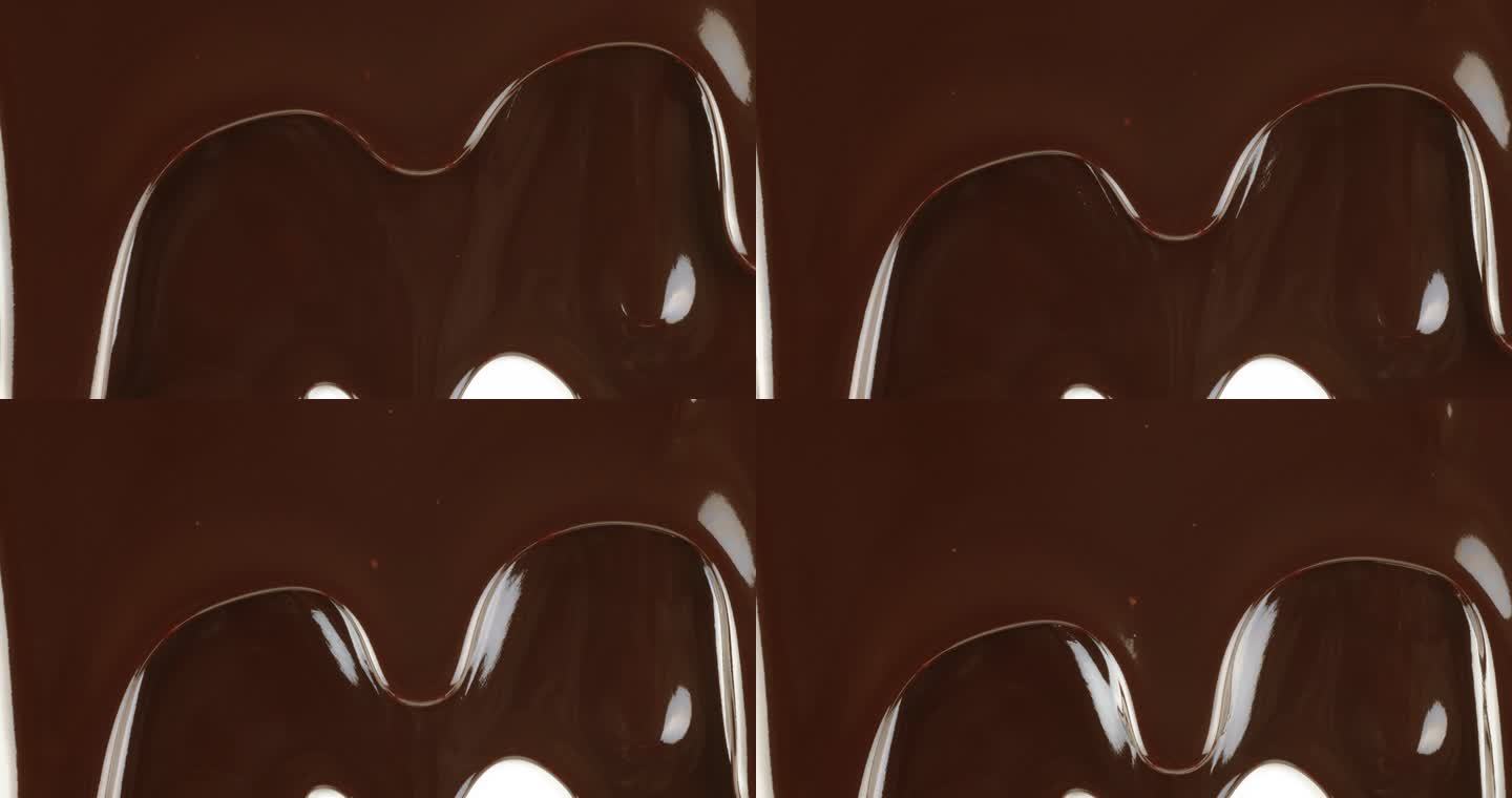巧克力流飞溅融化牛奶巧克力慢动作美食甜点