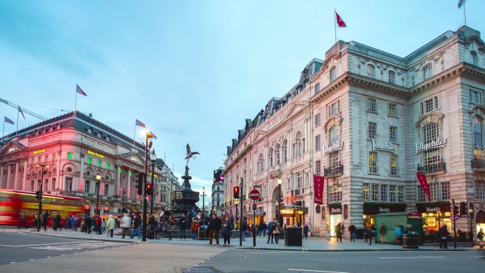 英国伦敦牛津和摄政街皮卡迪利广场（Piccadilly Circus Oxford&Regent s