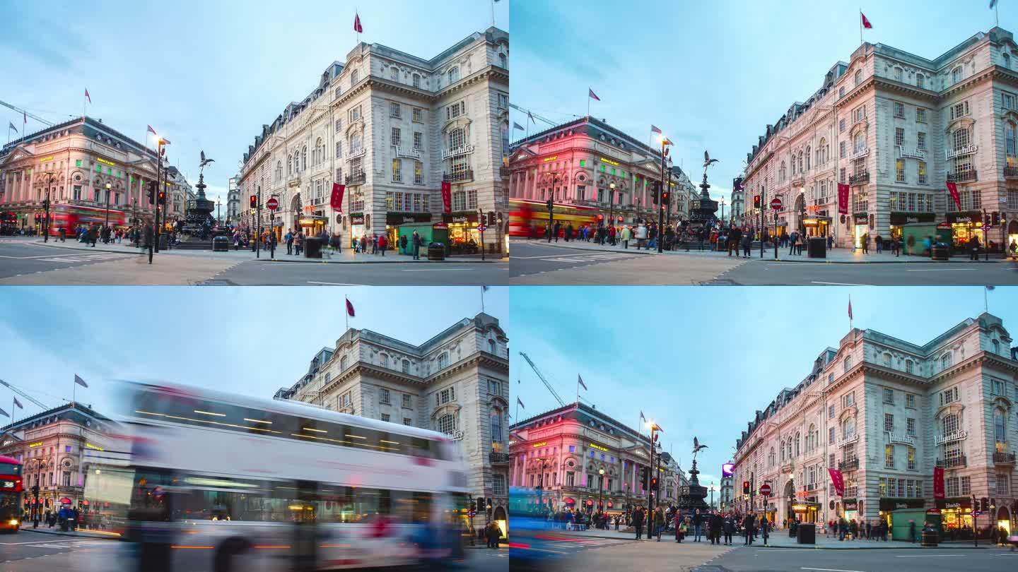 英国伦敦牛津和摄政街皮卡迪利广场（Piccadilly Circus Oxford&Regent s