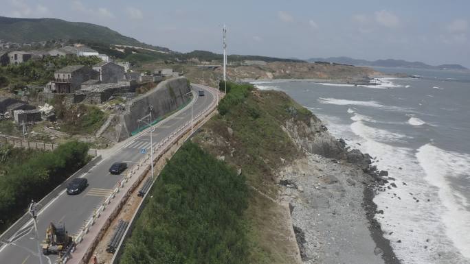 海滨公路 海边车 老车 灰度 4k