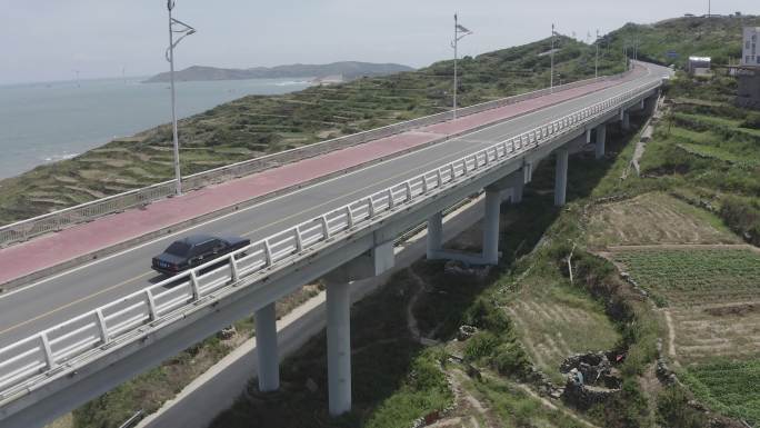 海滨公路 海边车 老车 灰度 4k