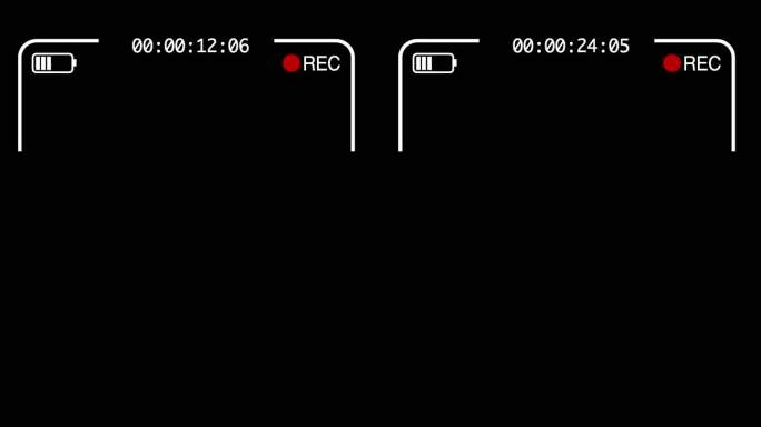 手机录制屏幕叠加动画背景股票视频摄像机取景器屏幕叠加一分钟-完全隔离黑色-阿尔法层背景，适合叠加阿尔