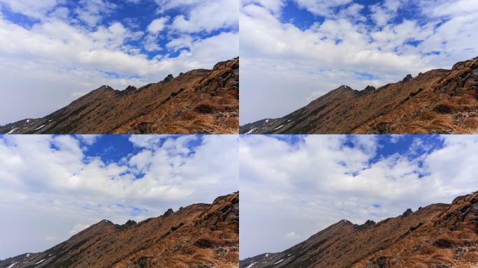 高原高山蓝天白云 延时摄影素材