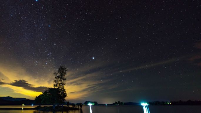 湖上的星空，延时视频