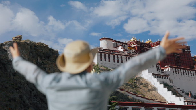 布达拉宫、药王山、西藏游客
