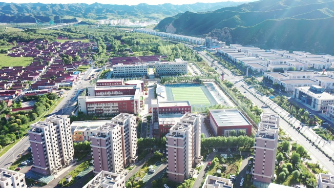 航拍居民高端小区 学区房