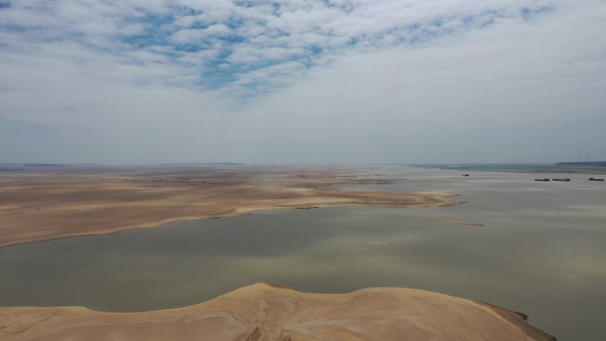 鄱阳湖干旱航拍视频