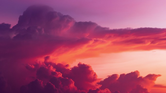 4k延时：美丽的红色夕阳天空