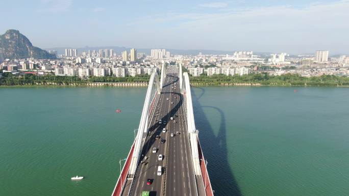 城市航拍柳州广雅大桥 (4)