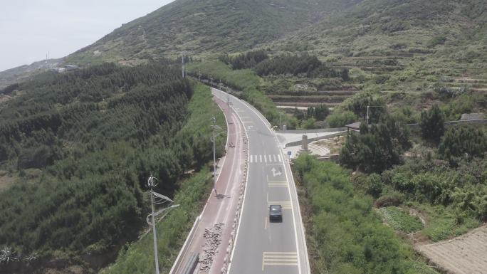 海滨公路 海边车 老车 灰度 4k