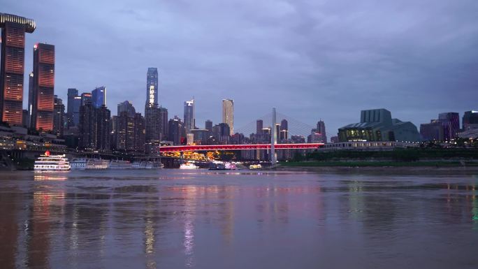 重庆渝中区朝天门千厮门大桥夜景