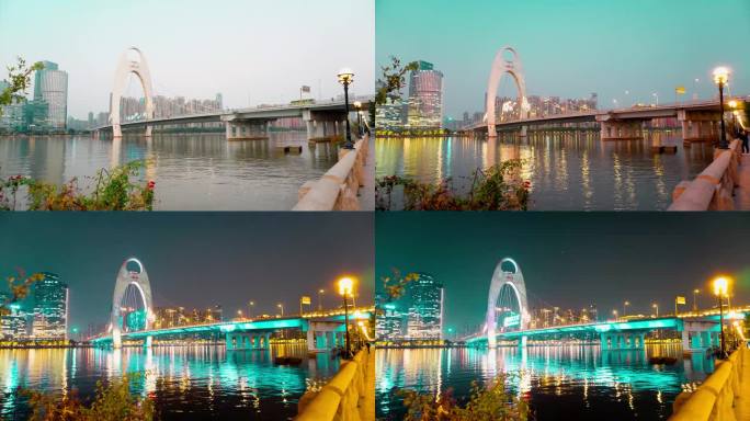 猎德大桥延时摄影 广州城市风光