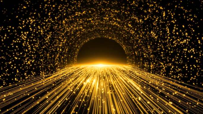 唯美金色粒子隧道