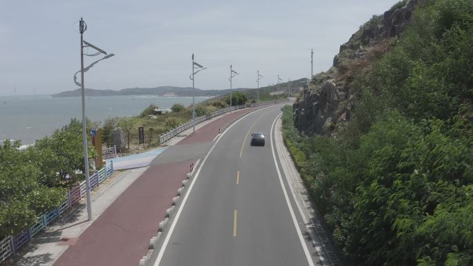 海滨公路 海边车 老车 灰度 4k