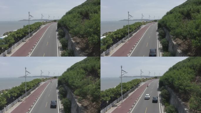 海滨公路 海边车 老车 灰度 4k