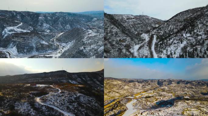 【航拍】大雪覆盖下的黄土高原