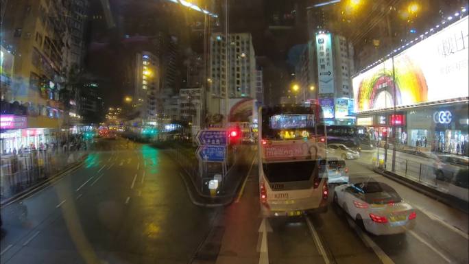 巴士实拍香港城市街头生活