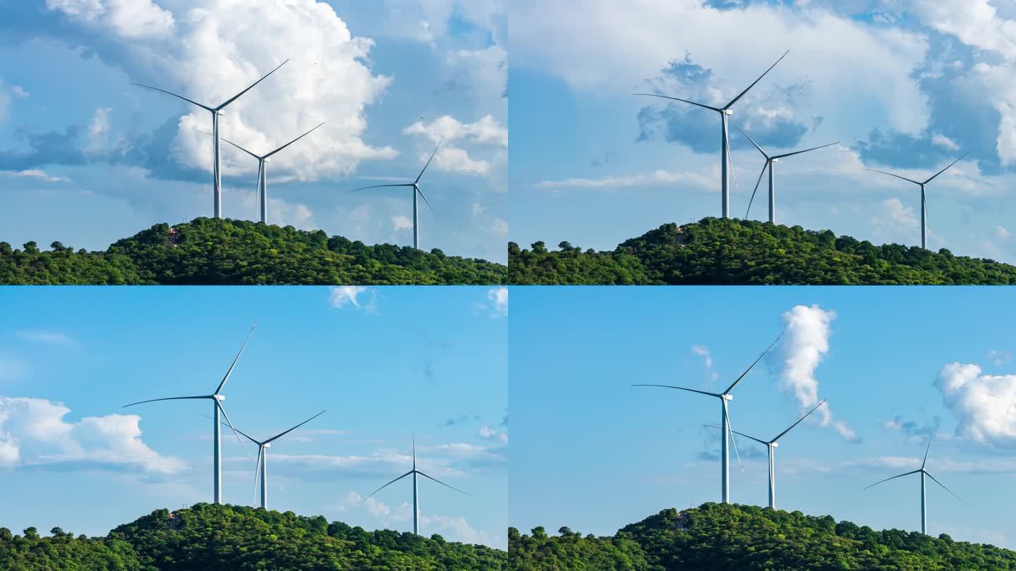 风力发电机延时摄影