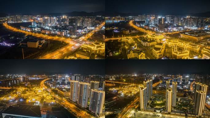 台州玉环新城夜景航拍延时4k50 422