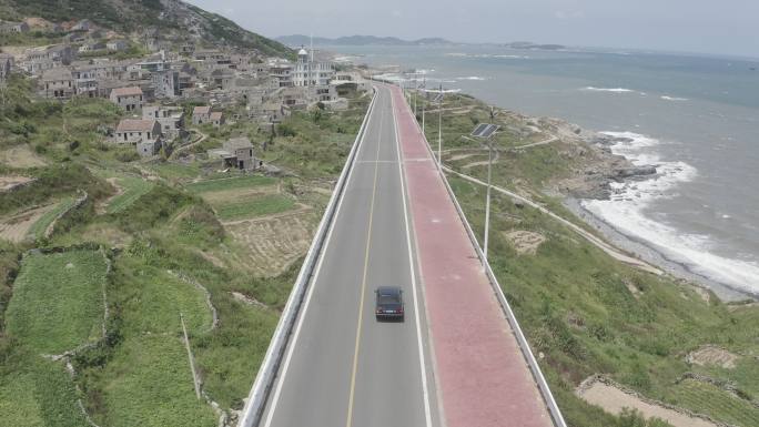 海滨公路 海边车 老车 灰度 4k