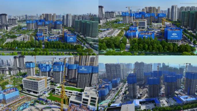 中国五冶锦江花园安置房建设工地5k航拍