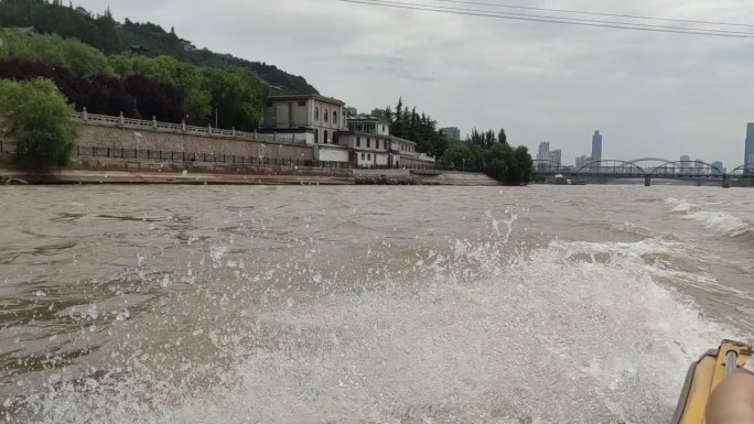 甘肃省兰州市城市风景及黄河漂流