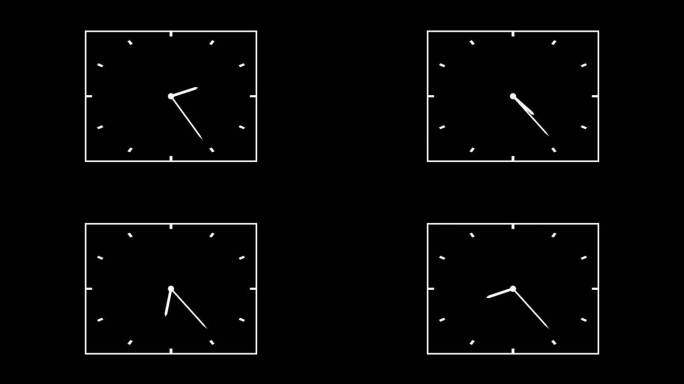 方形时钟转动视频 钟表动画带透明通道