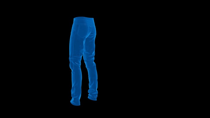 蓝色科技线条牛仔裤透明通道素材