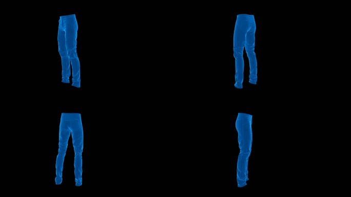 蓝色科技线条牛仔裤透明通道素材