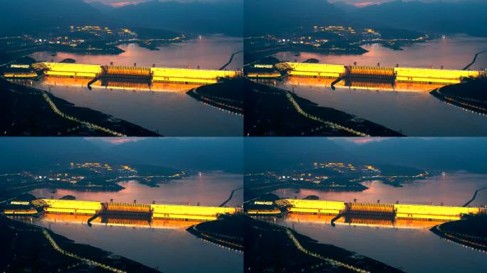 三峡大坝 晚霞 美丽中国 长江