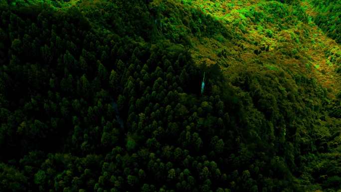 航拍山脉山区森林林地山林自然风光