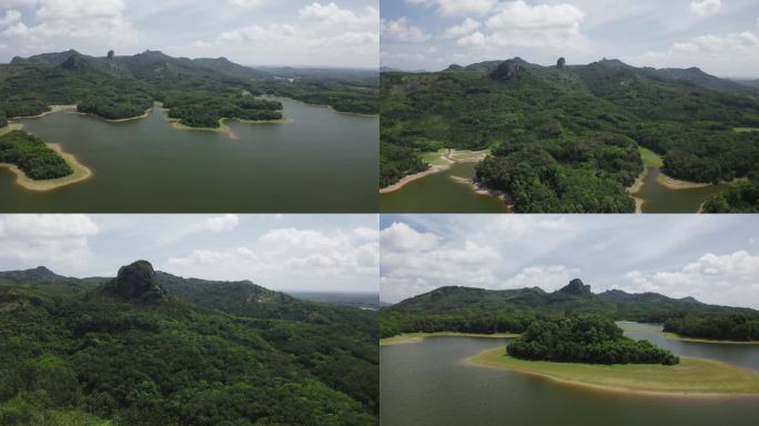 4K航拍高清海南琼海旅游风光万泉河山水