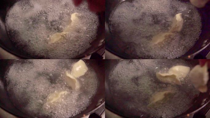 沸水 沸腾 气泡 开水 下饺子