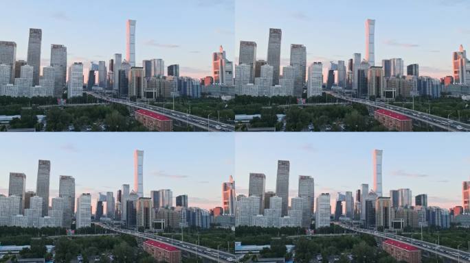 【原创】北京国贸CBD建筑群与国贸桥落日