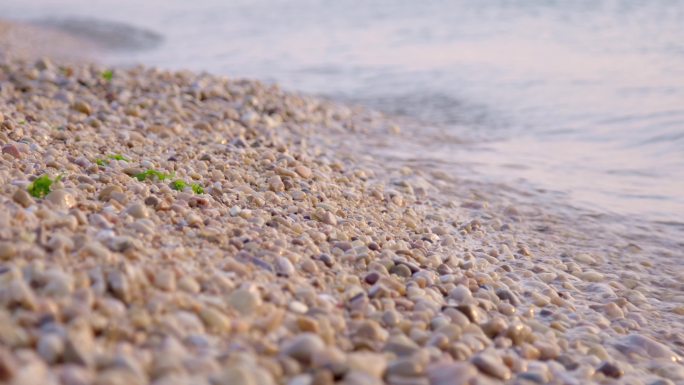 砂砾 沙滩 鹅卵石 海浪