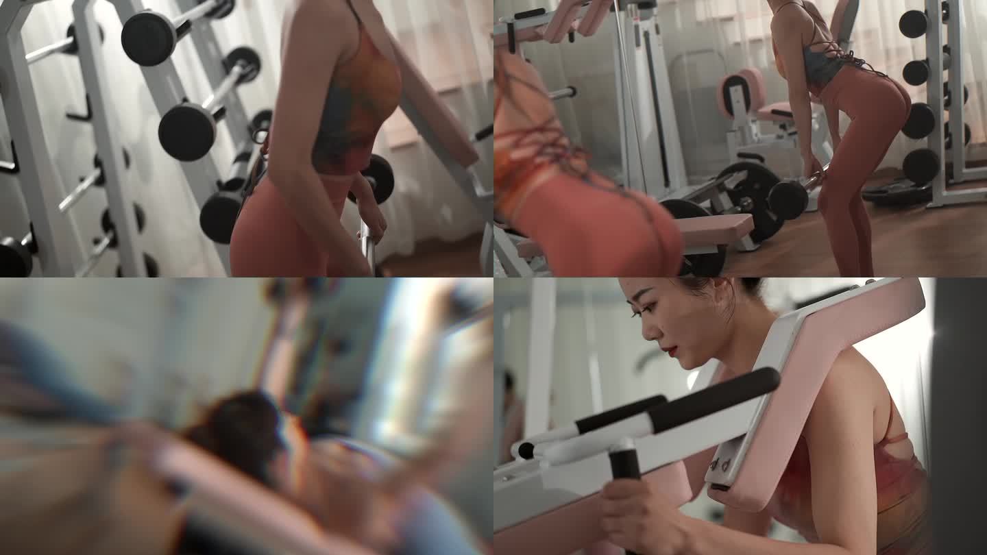 女子 塑形 瑜伽 锻炼 健身 器械 努力