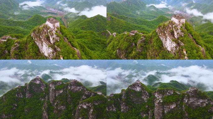 长城春天雨后敌楼